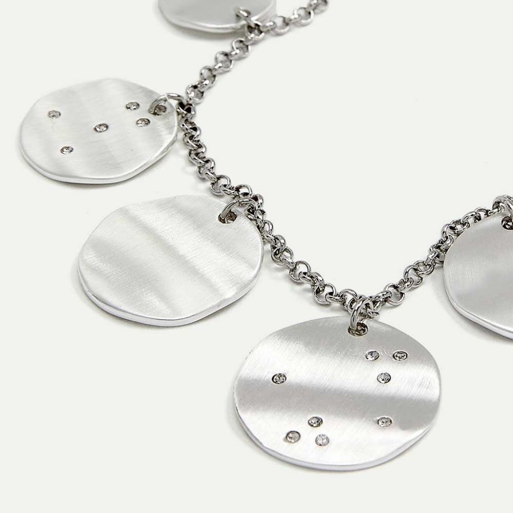 🌺 3/25 NWT silver chain medallion necklace